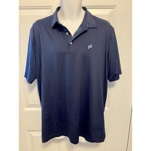 Peter Millar Summer Comfort Polo Shirt Sz Large‎ Navy Blue Golf Casual Men’s